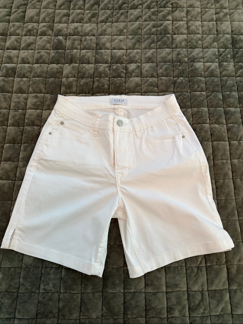 Curve Appeal White Women's Bermuda Shorts – Tailored Mid-Rise Comfort